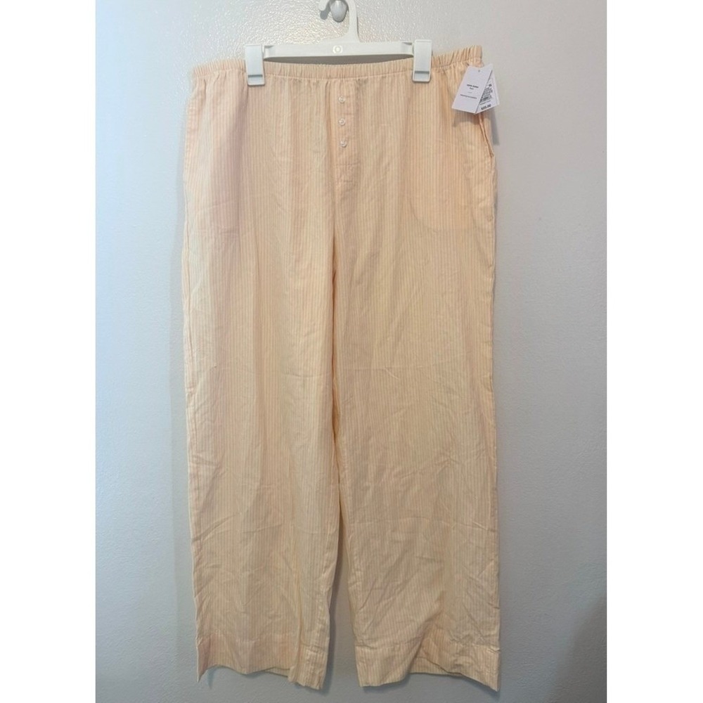 Auden Above Womens Orange White Striped 100% Cotton Pajama Pants
